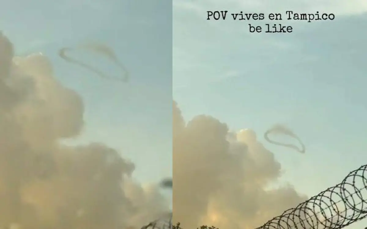 Las imagenes del misterioso círculo en el cielo de Tampico han sorprendido a propios y extraños Captura de pantalla TikTok @